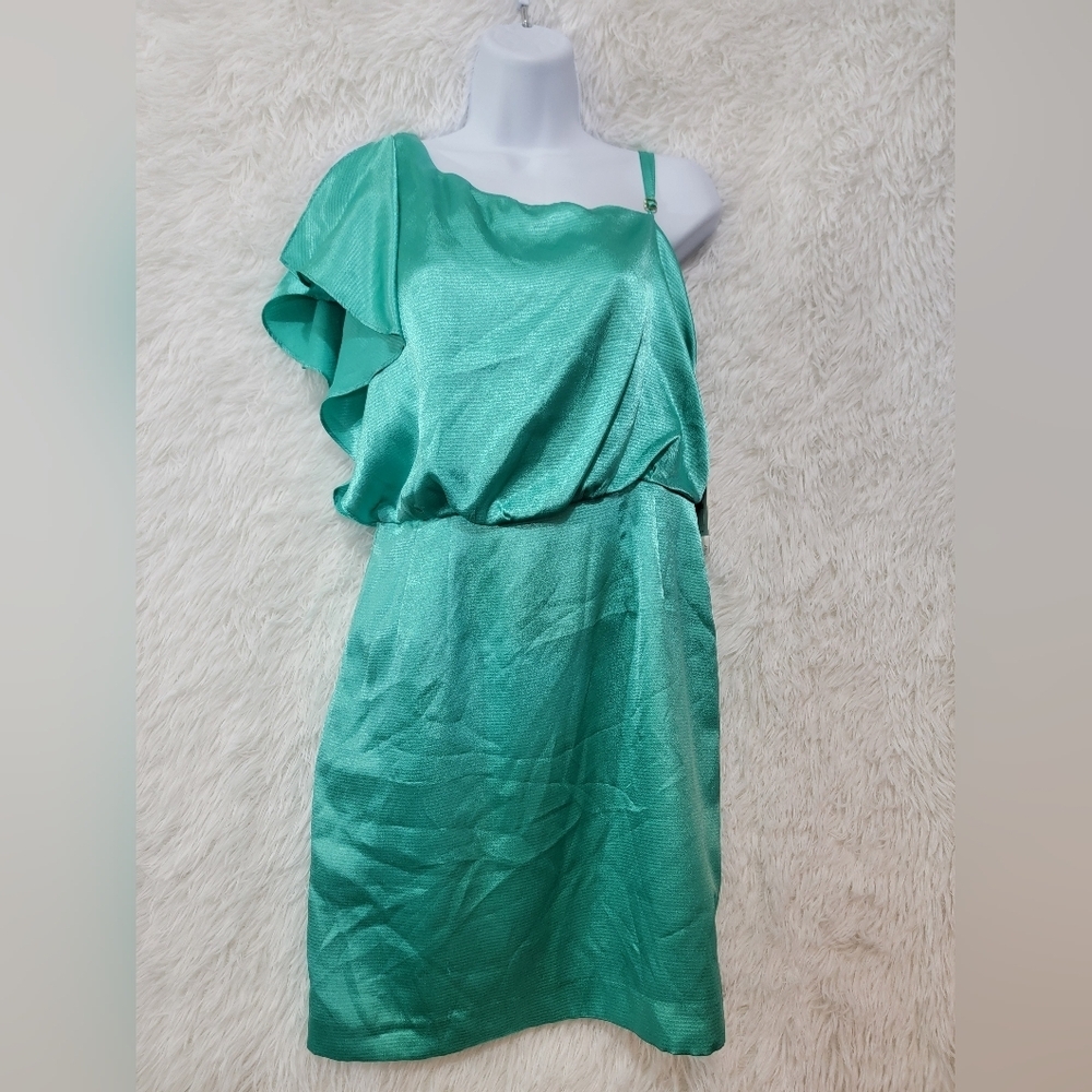 Calvin Klein One-Shoulder Spearmint Green Dress Size 8